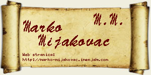 Marko Mijakovac vizit kartica